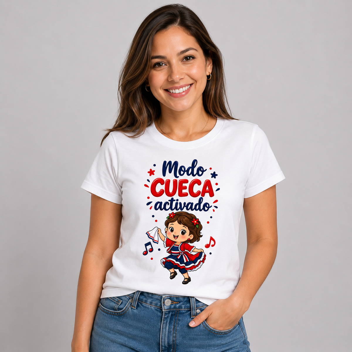 Polera Modo Cueca Activado – Diseño Dieciochero Chileno