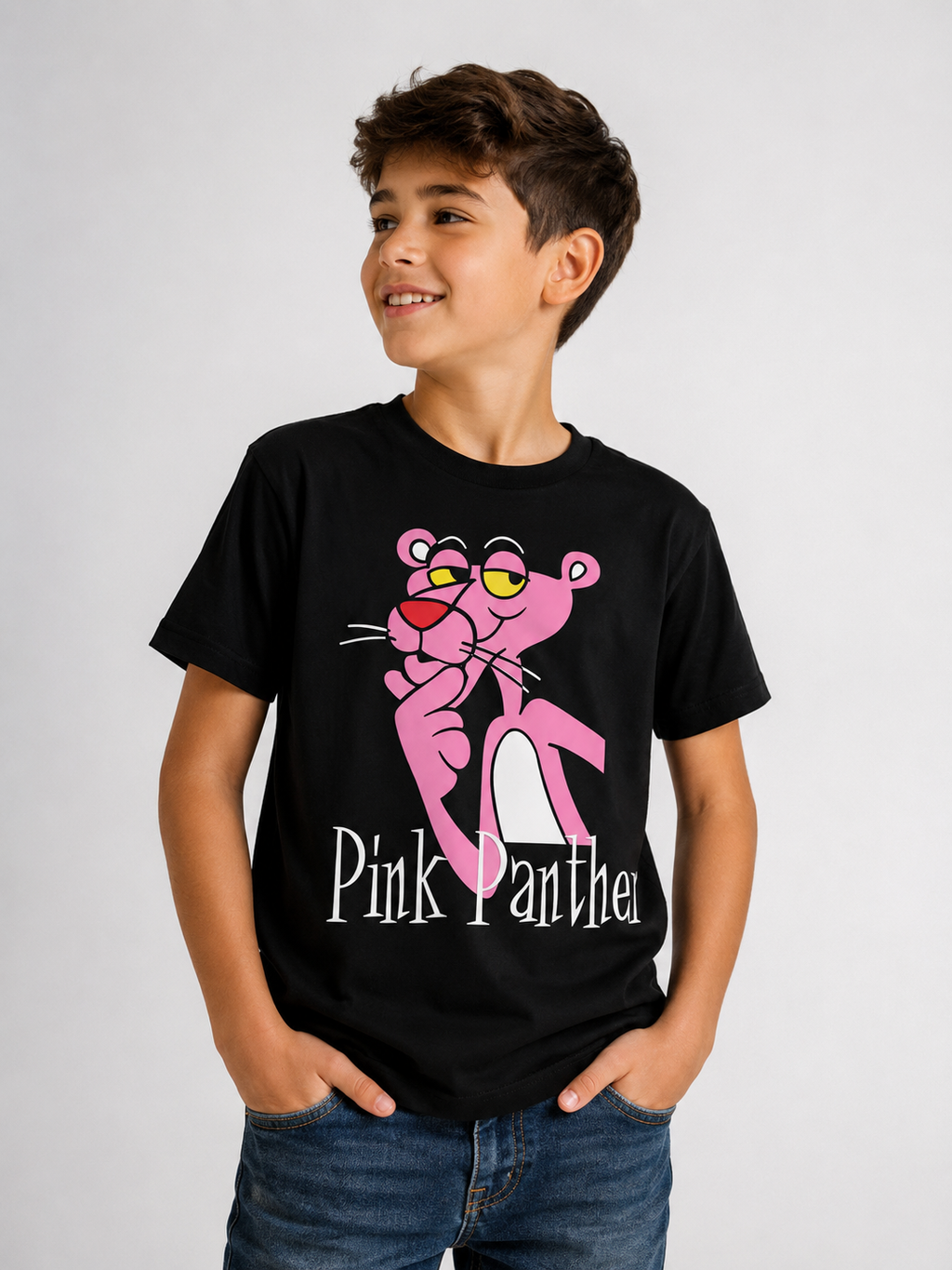 Polera Negra Pink Panther – Pantera Rosa