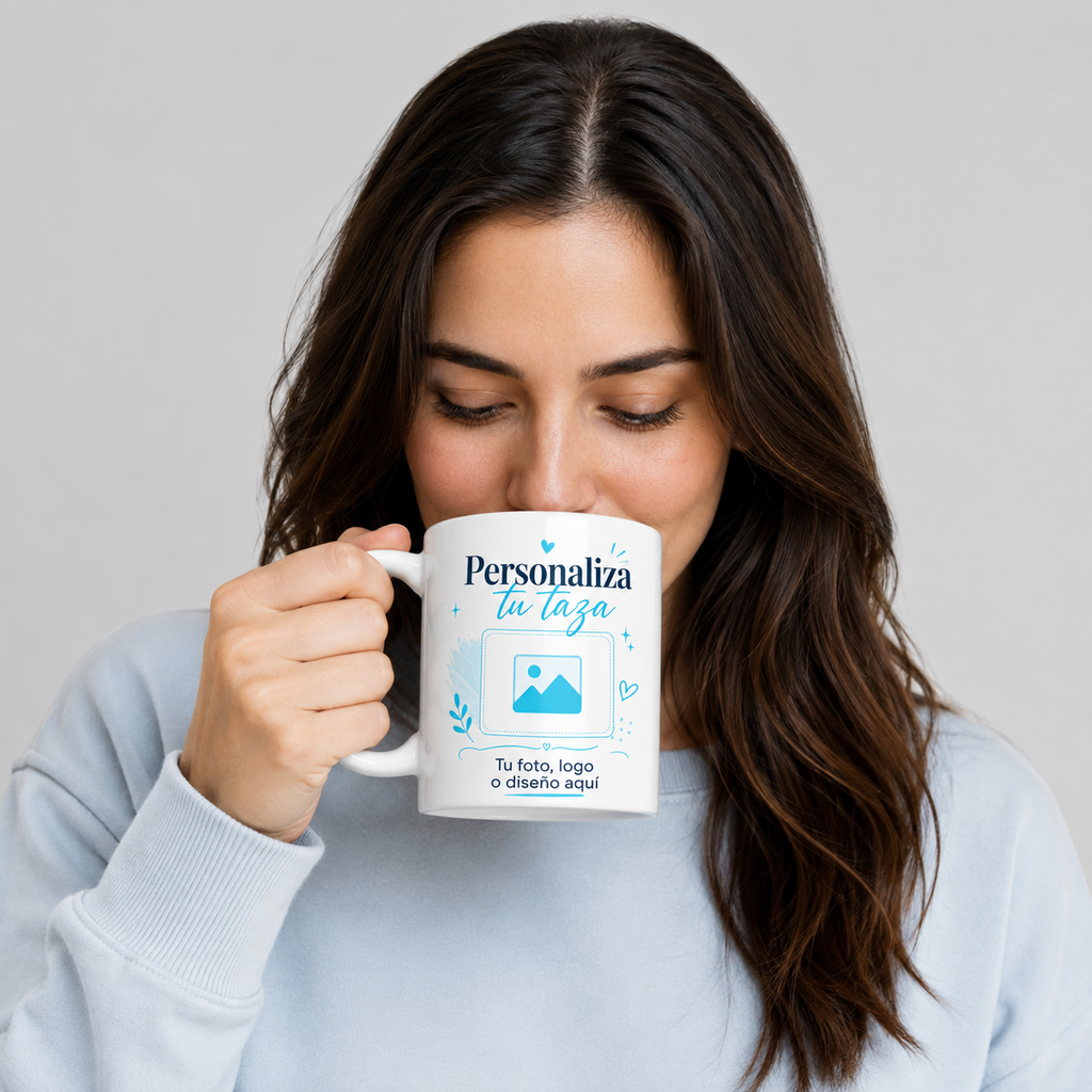 Taza Personalizada Blanca 11 oz con Foto, Logo o Diseño