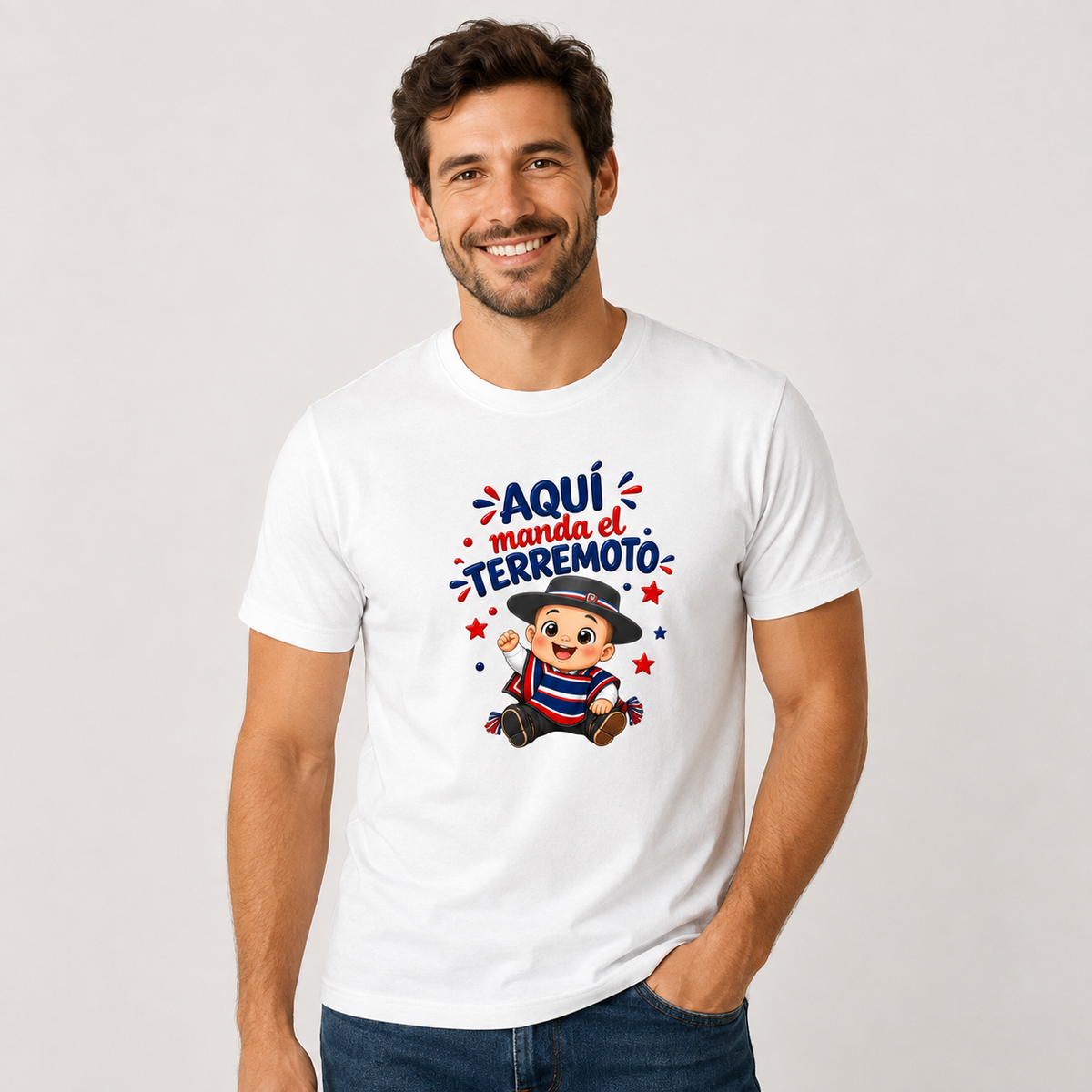 Polera Aquí Manda el Terremoto – Diseño Chileno