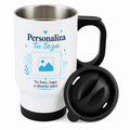 Mug Térmico Personalizado de Acero Inoxidable Blanco con Tapa 14 Oz