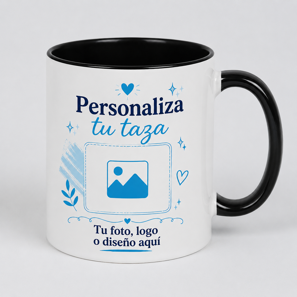 Taza Personalizada Negra 11 Oz – Interior y Mango Negro