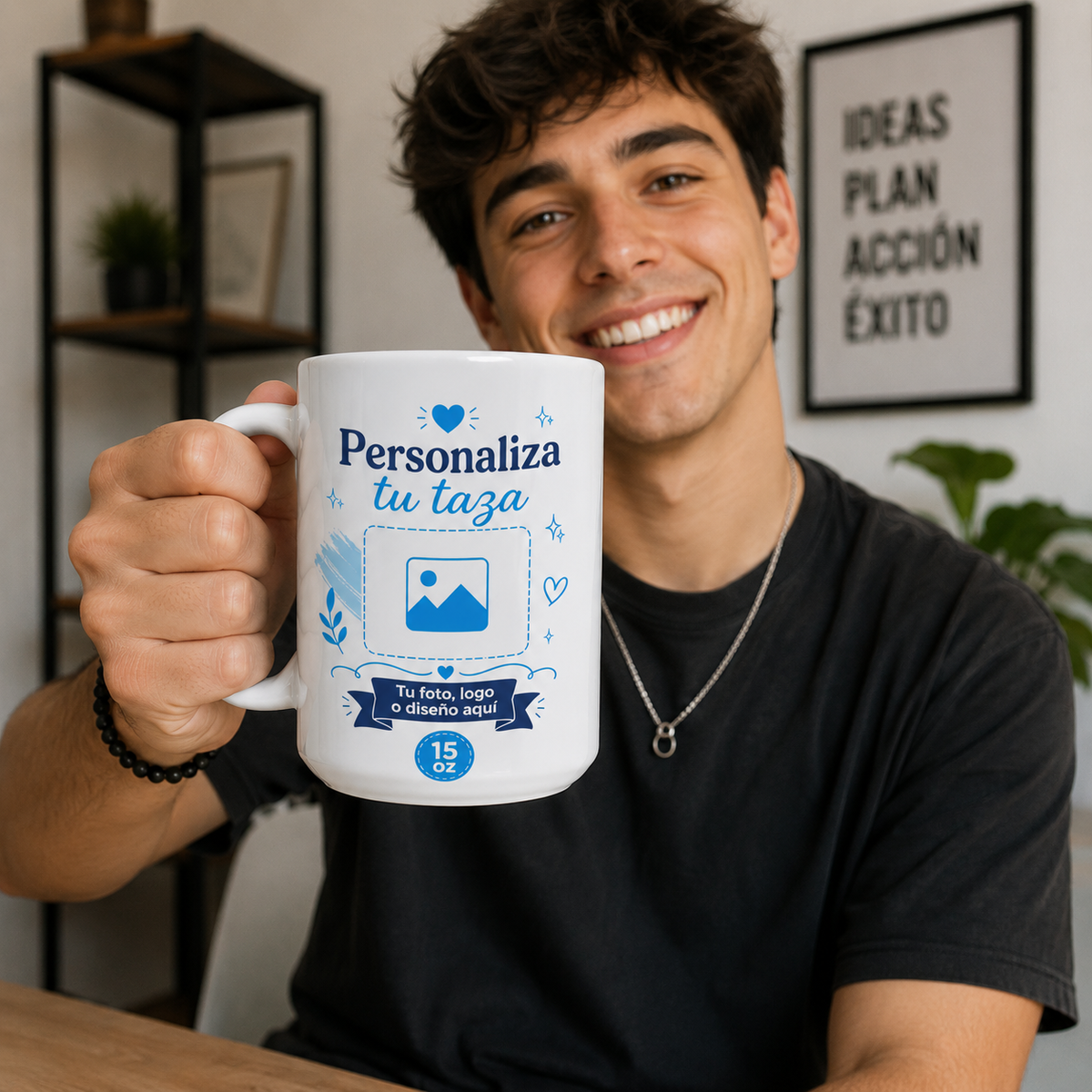 Taza Personalizada Grande 15 Oz – Foto, Nombre, Logo o Diseño