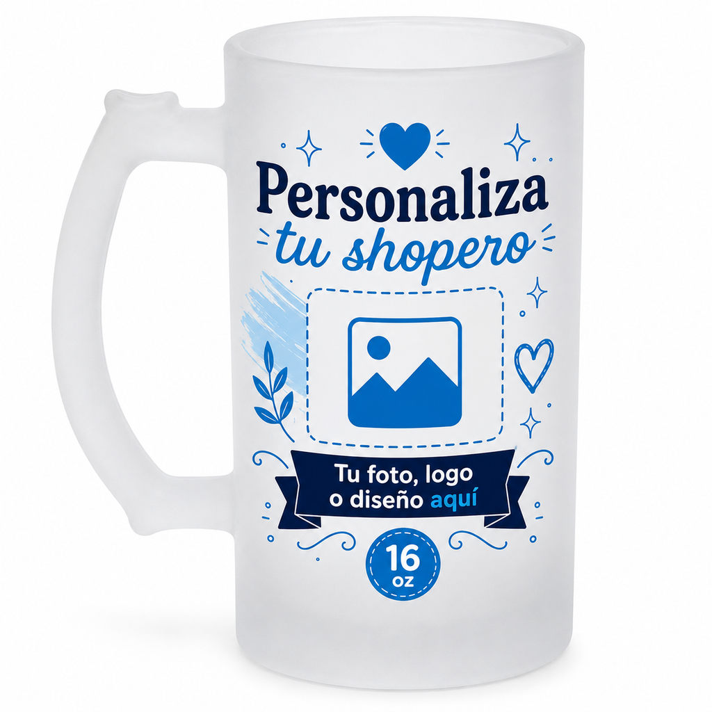 Shopero Empavonado Personalizado 16 Oz – Foto, Logo o Diseño