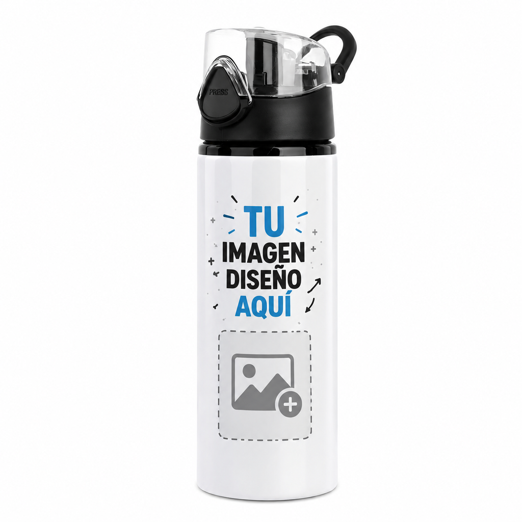 Botella Deportiva Personalizada 750 ml con Tapa Antiderrame