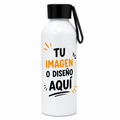 Botella Personalizada 750 ml Blanca con Tapa y Asa – Foto, Logo o Diseño