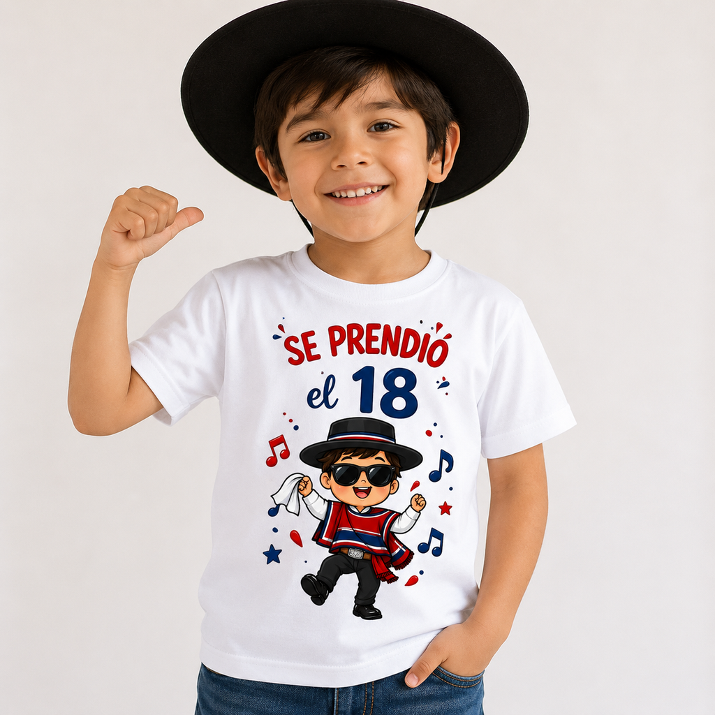 Polera Se Prendió el 18 – Diseño Dieciochero Chileno