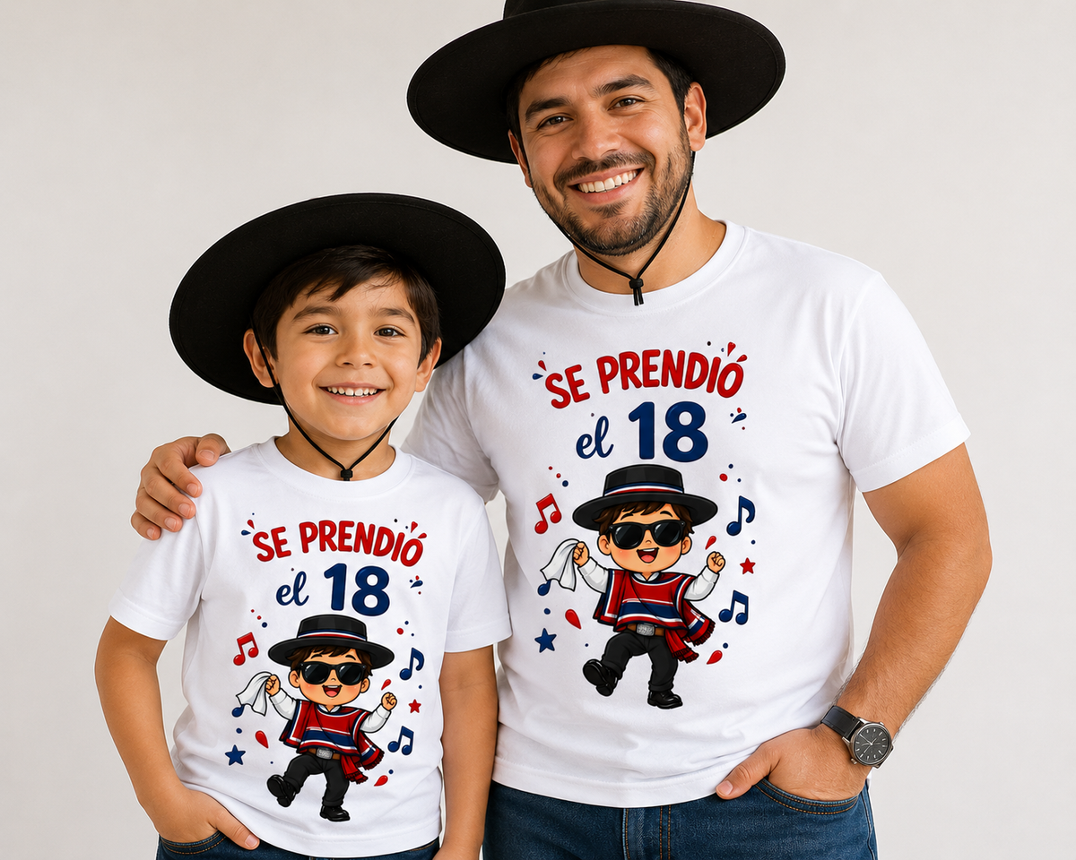 Polera Se Prendió el 18 – Diseño Dieciochero Chileno