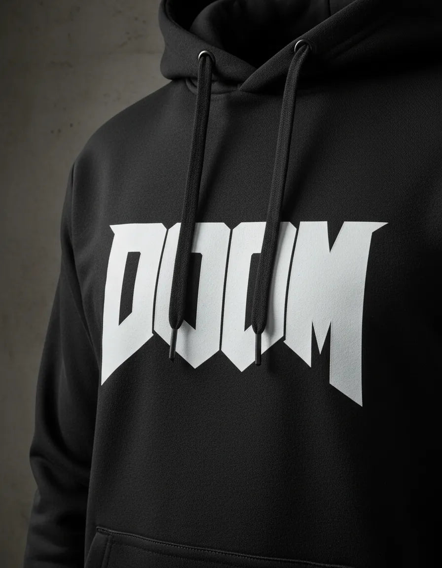 Polerón Tipo Canguro Con Capucha Diseño Doom