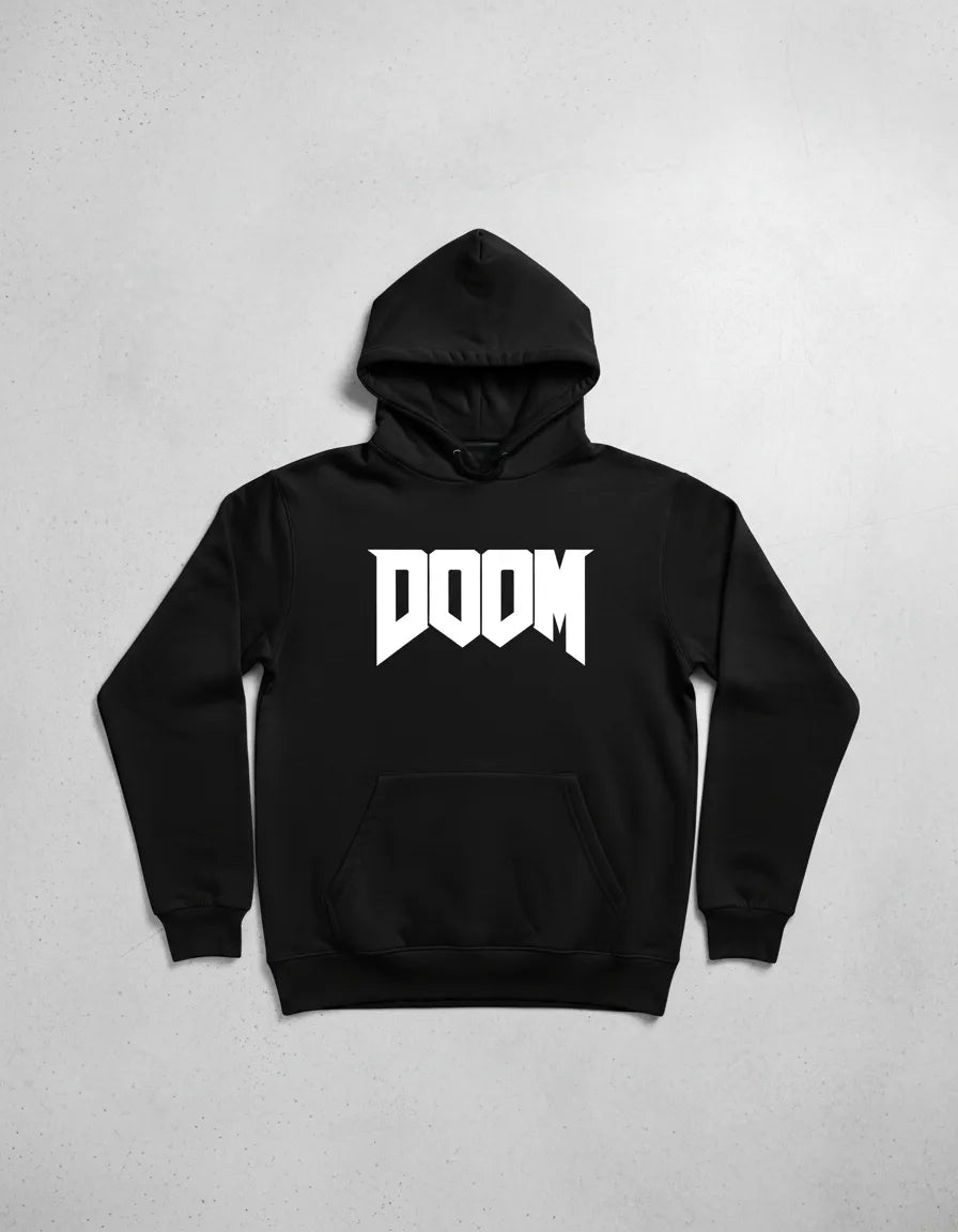 Polerón Tipo Canguro Con Capucha Diseño Doom