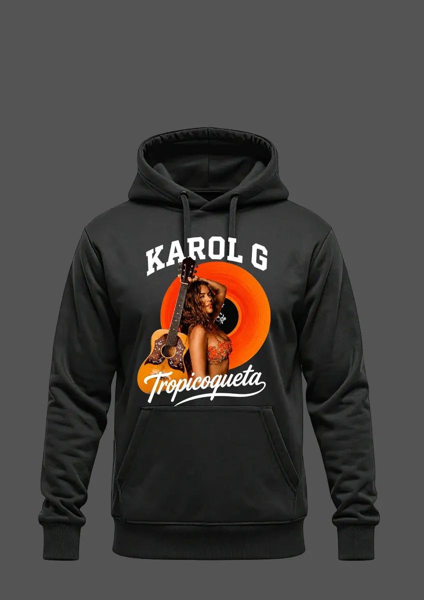 Polerón Tipo Canguro Con Capucha Diseño Carol G Tropicoqueta