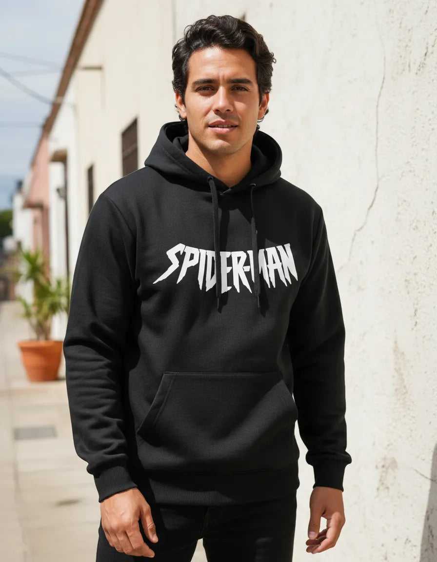 Polerón Tipo Canguro Con Capucha Diseño Spider-man