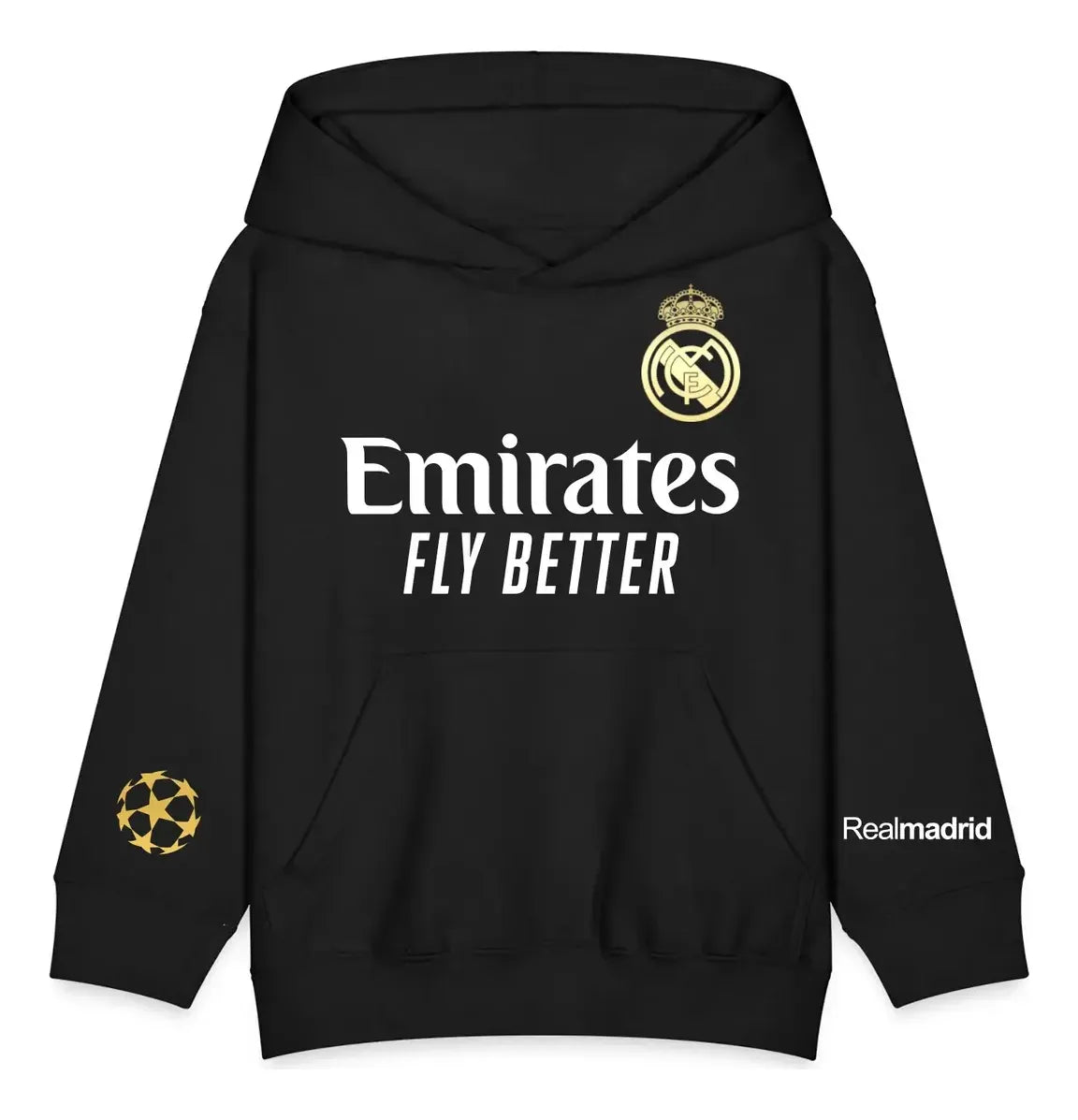 Polerón Tipo Canguro Con Capucha Diseño Real Madrid FC