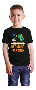 Polera Niño Hermano Mayor Diseño Divertido Hijo Único