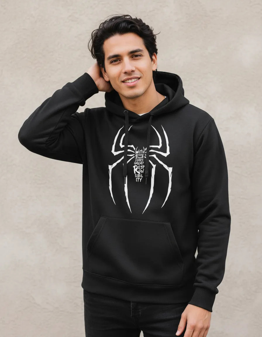 Polerón Tipo Canguro Con Capucha Diseño Spider-man