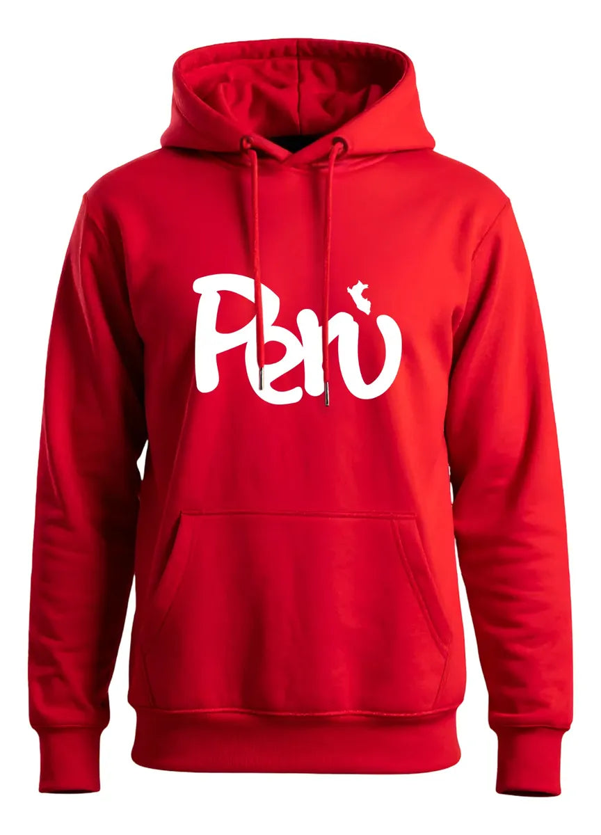 Polerón Tipo Canguro Con Capucha Diseño Perú