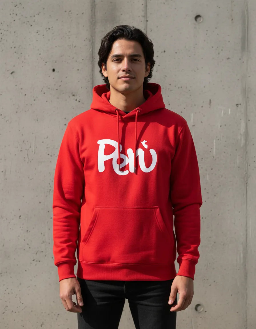 Polerón Tipo Canguro Con Capucha Diseño Perú