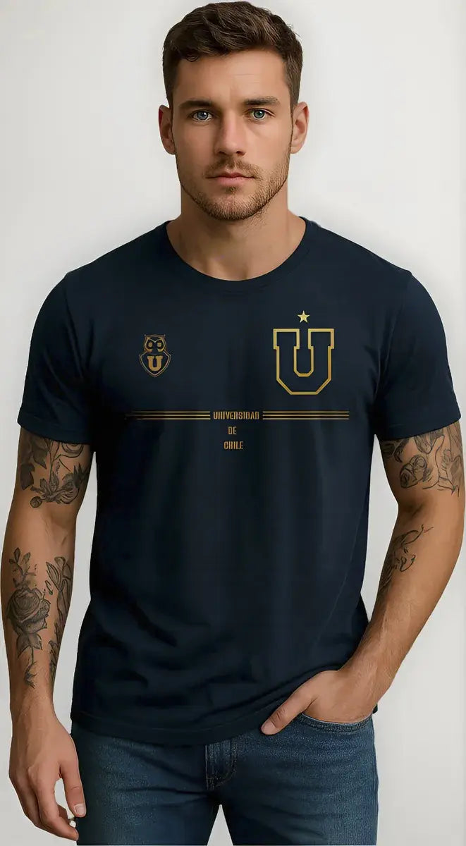 Polera Universidad De Chile - Diseño Exclusivo Azul/oro U