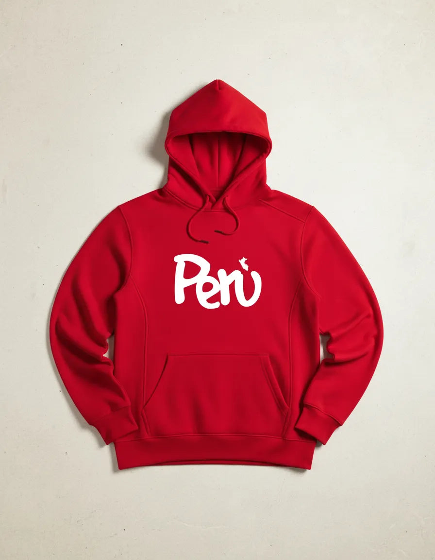 Polerón Tipo Canguro Con Capucha Diseño Perú