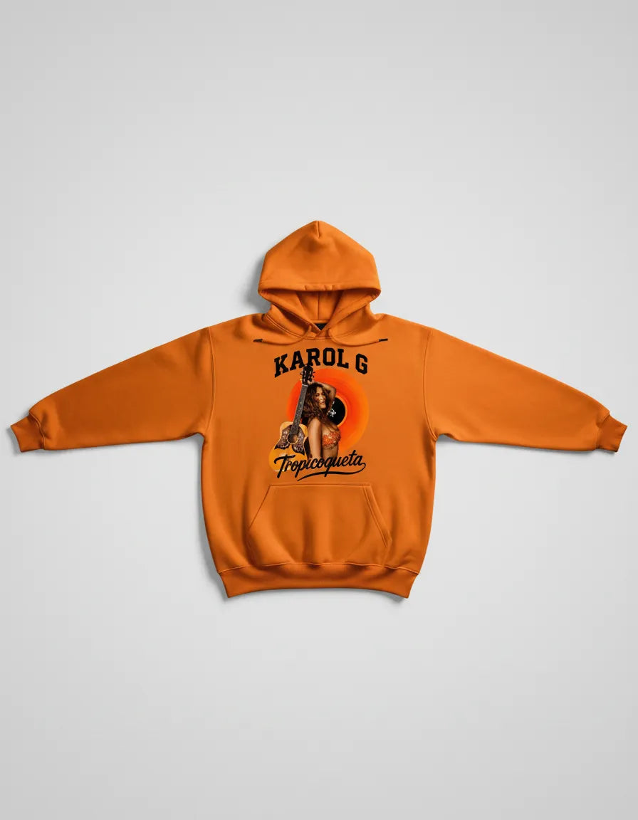 Polerón Tipo Canguro Con Capucha Diseño Carol G Tropicoqueta