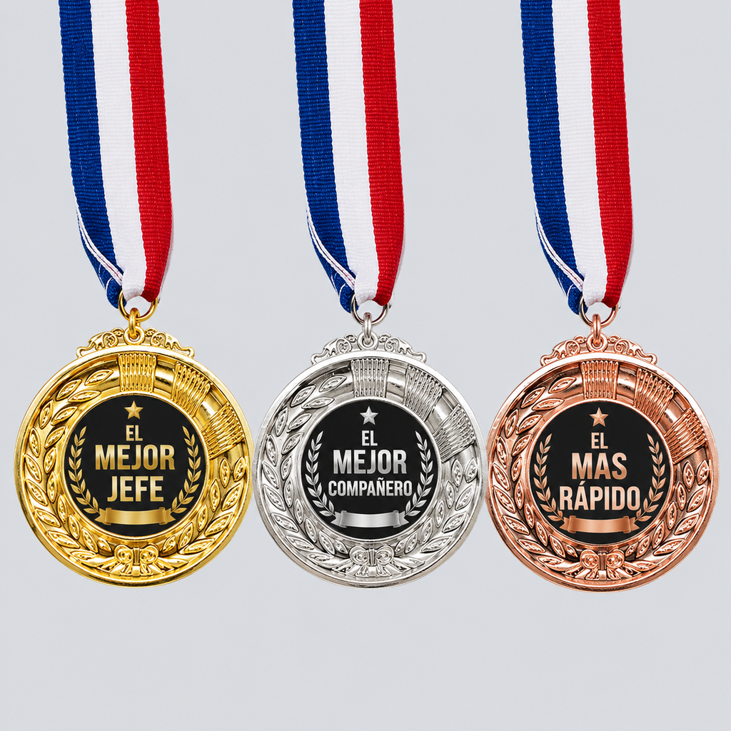Medalla Personalizable 60 mm con Cinta – Oro, Plata o Bronce